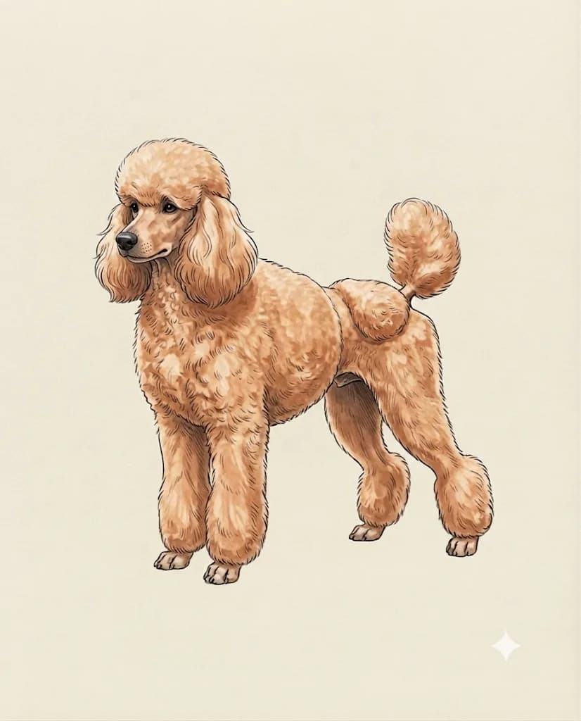 Lámina de estudio · Caniche